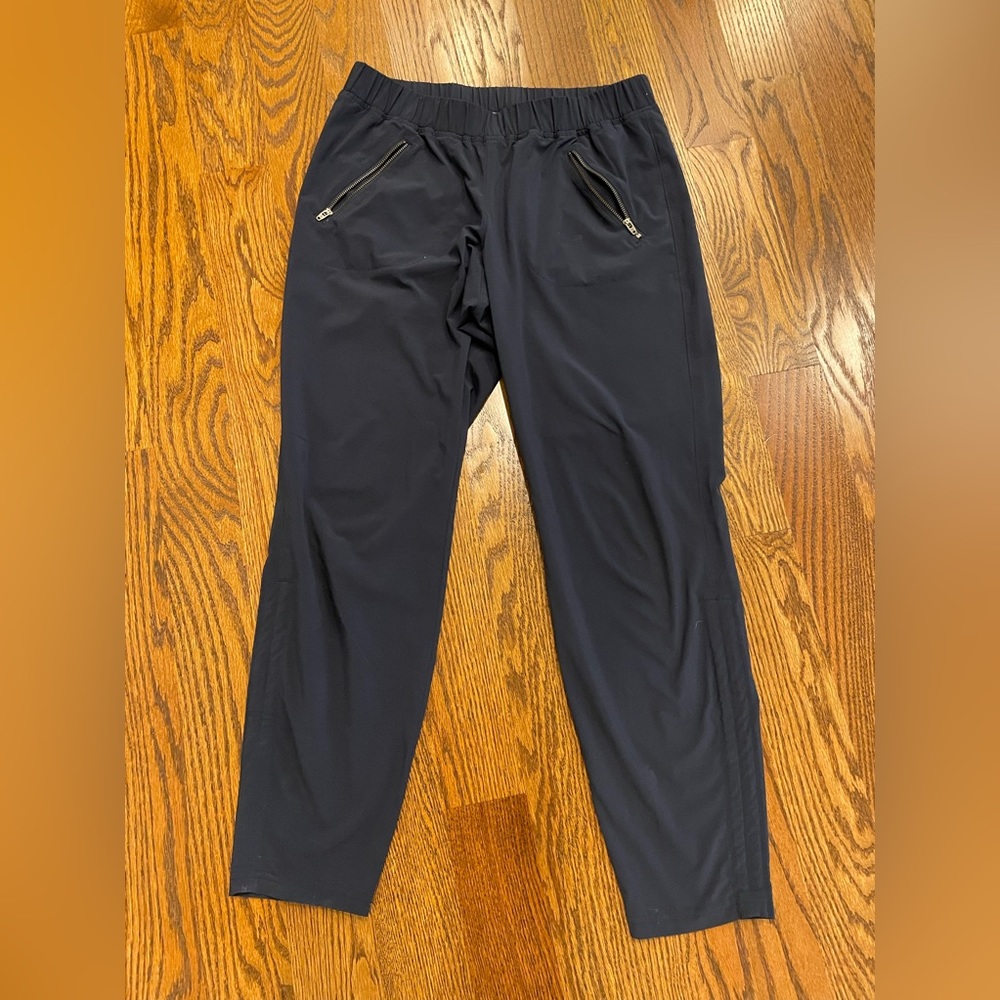 Athleta navy nylon straight pant